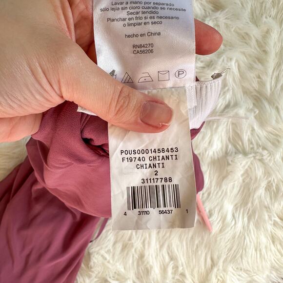 David's Bridal Bridesmaid Dress F19740 Chianti 2 High Low Hemline - Picture 7 of 7